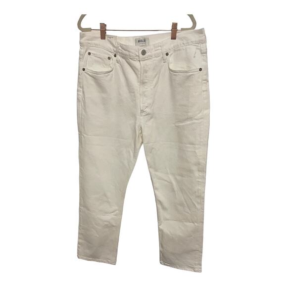 Agolde Riley High Rise Straight Leg Cropped Jeans Stretch Denim White Size 32 - Picture 3 of 16